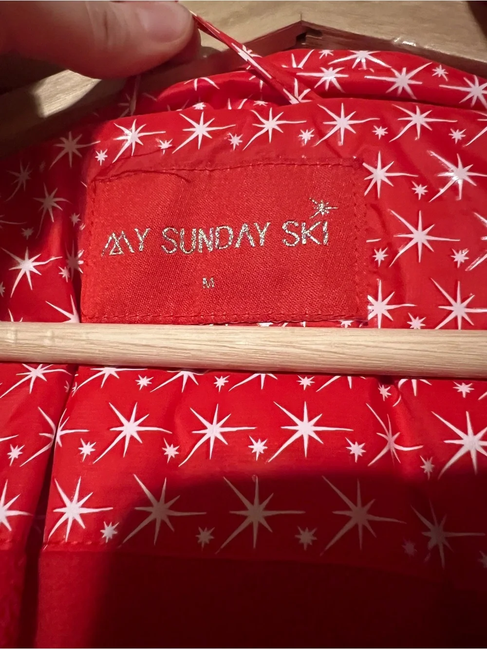 NWT $600 My Sunday Ski Womens Apricity Oversized Ski Jacket Medium Red White
